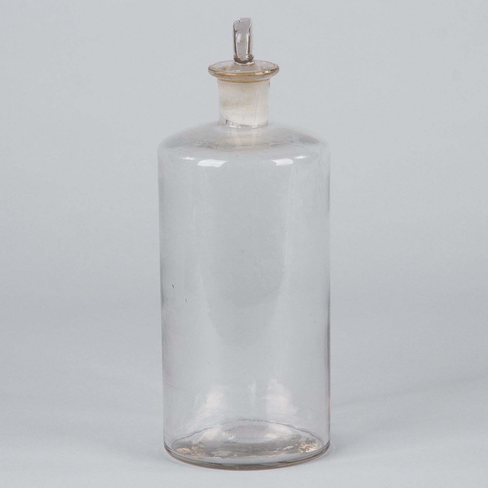 Blown Glass French Pharmacy Glass Jar, Early 1900s