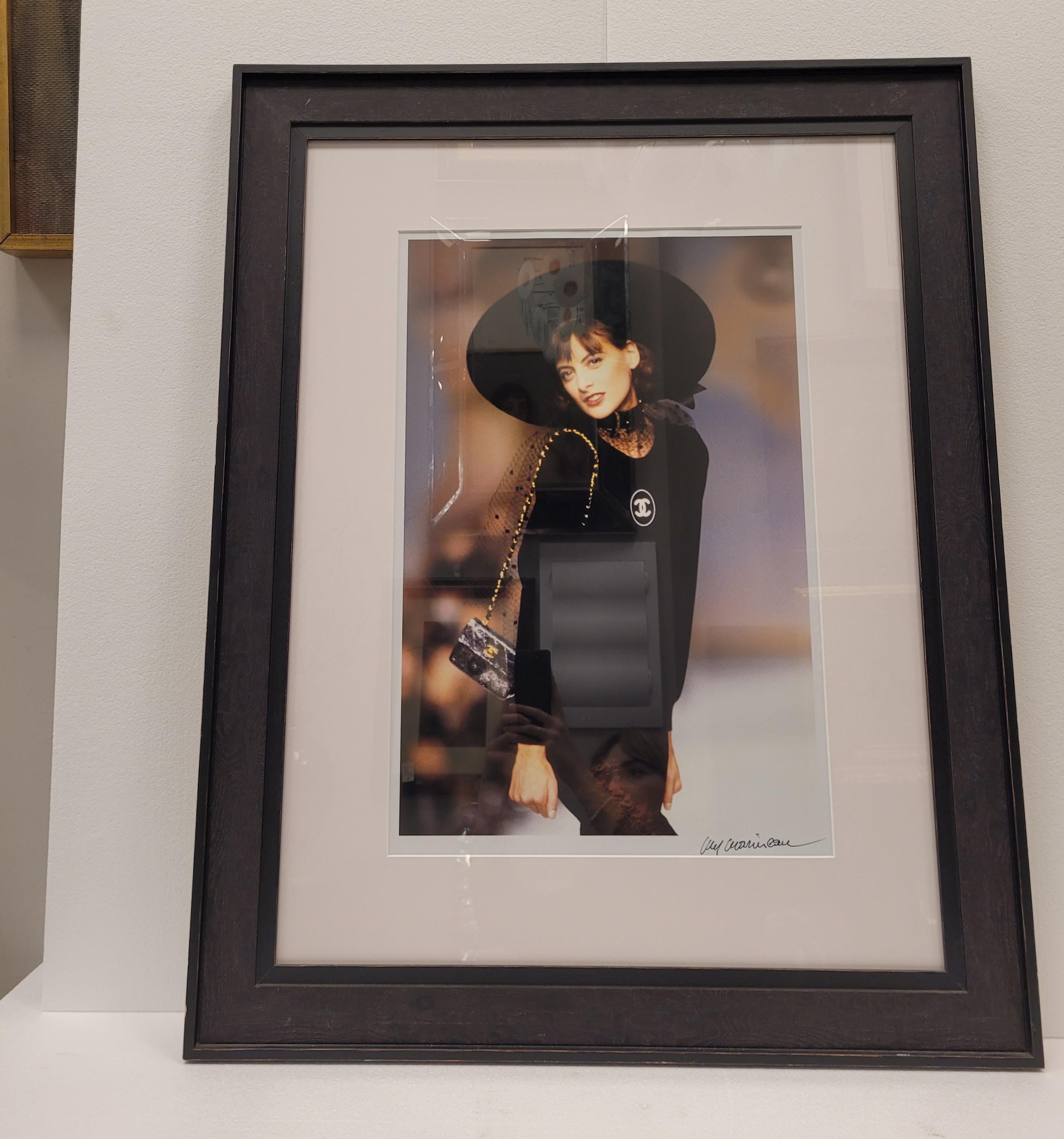 Hand-Crafted French Photography by Inés de la Fressange, Guy Marineau, «Inés, Chanel 1988» For Sale