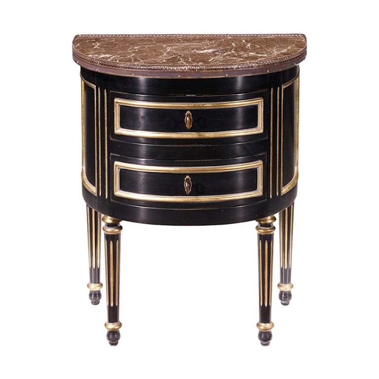 French Picard Louis XVI Bouillotte Bedside Table, 20th Century For Sale
