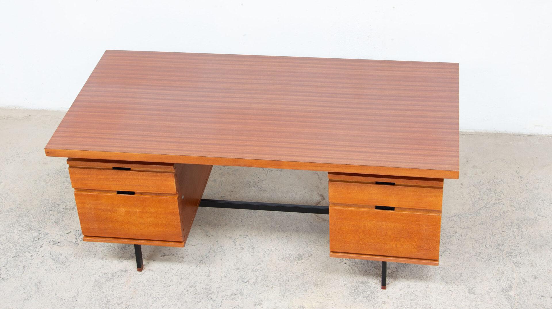 Mid-Century Modern French Pierre Guariche executive desk for Minvielle, 1960'S For Sale