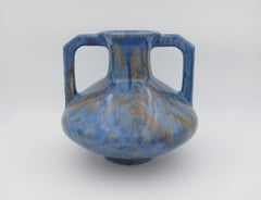 French Pierrefonds Vase with Blue Crystalline Glaze