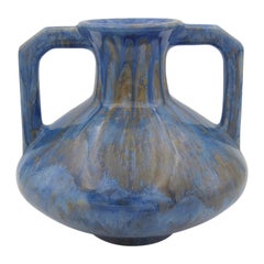 French Pierrefonds Vase with Blue Crystalline Glaze