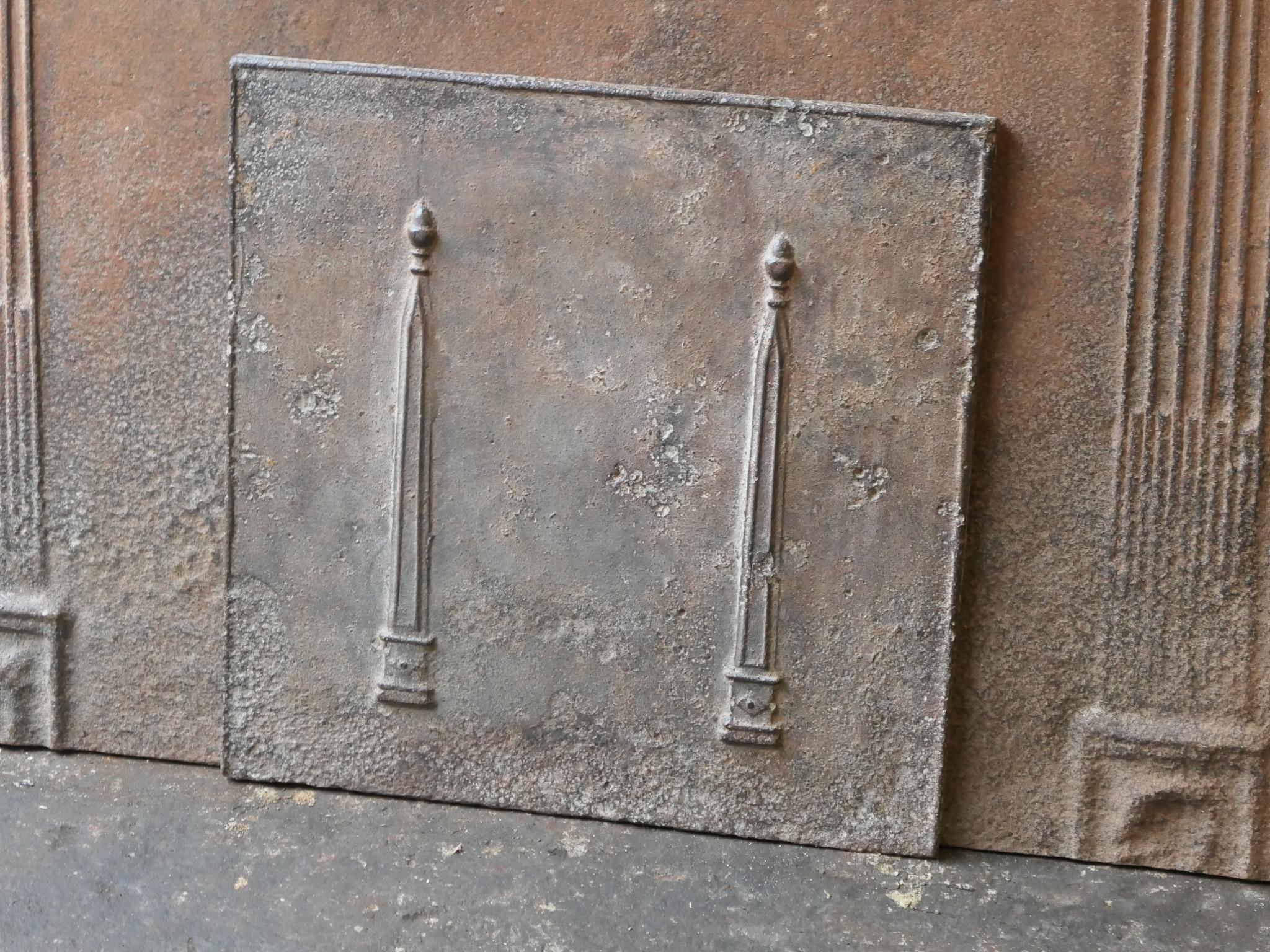 Neoclassical Antique French 'Pillars of Freedom' Fireback / Backsplash, 18th -19th Century For Sale