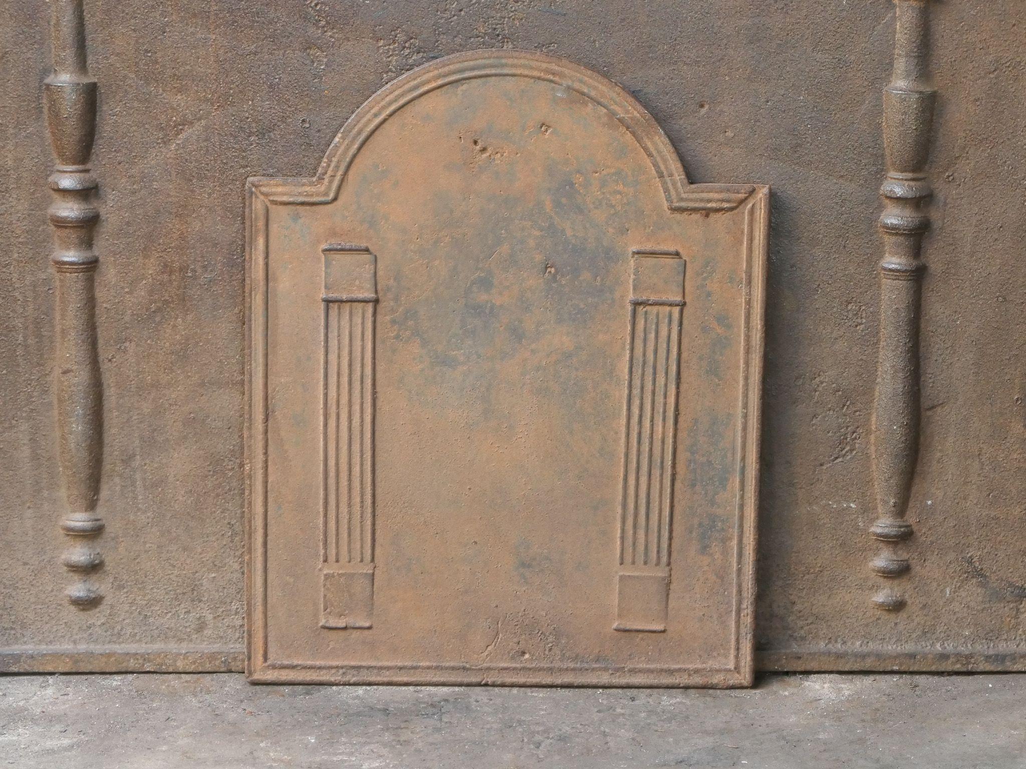 Neoclassical French 'Pillars of Freedom' Fireback / Backsplash, 18th - 19th C For Sale