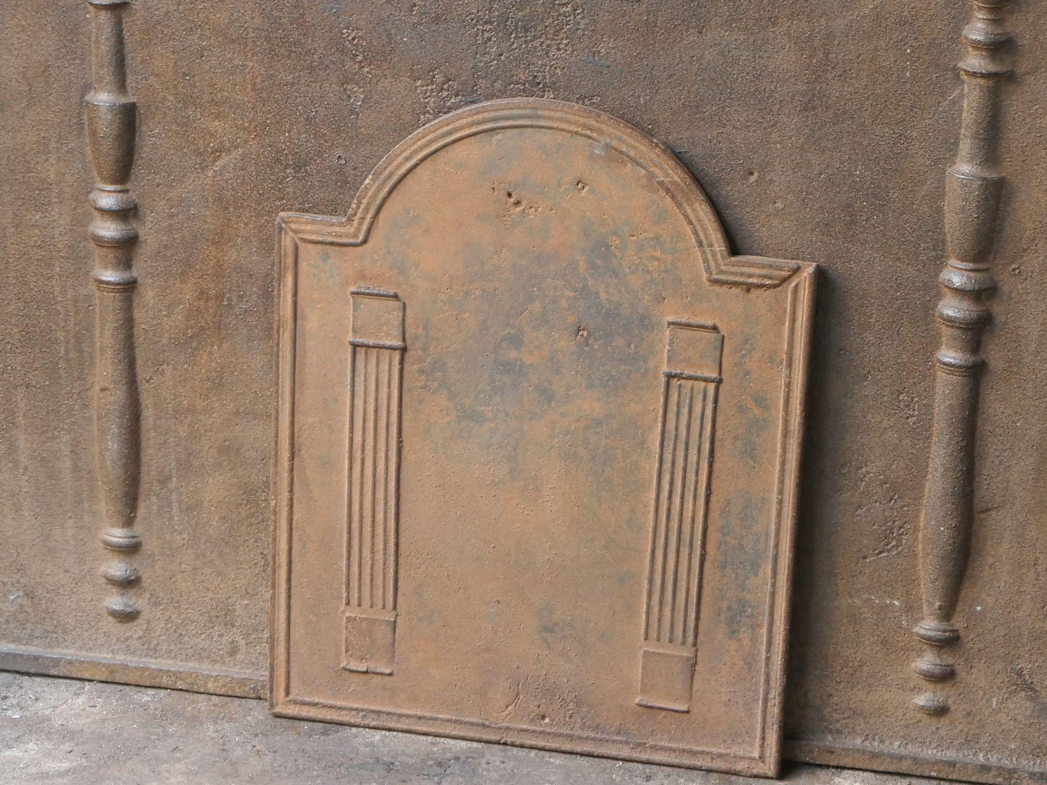 Cast French 'Pillars of Freedom' Fireback / Backsplash, 18th - 19th C For Sale
