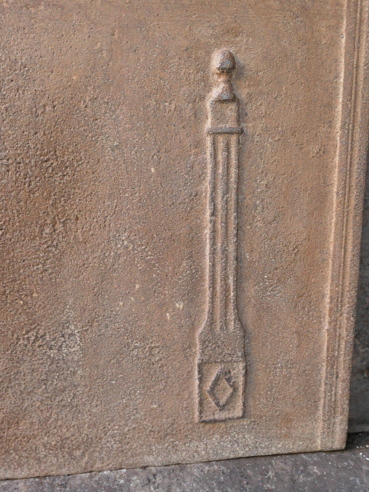 19th Century French 'Pillars of Freedom' Fireback / Backsplash, 18th - 19th C. For Sale