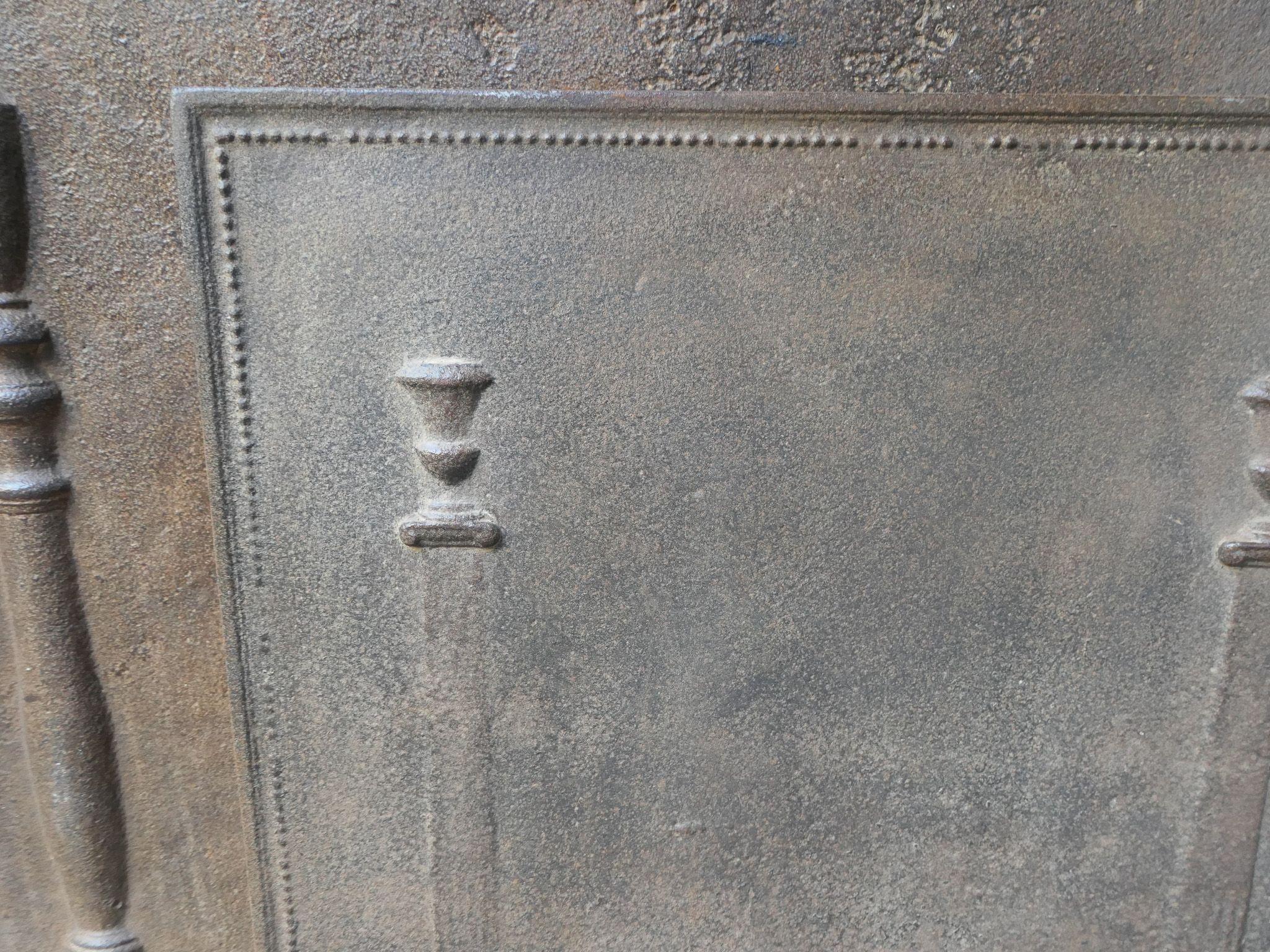 19th Century French 'Pillars of Freedom' Fireback / Backsplash, 18th - 19th C For Sale