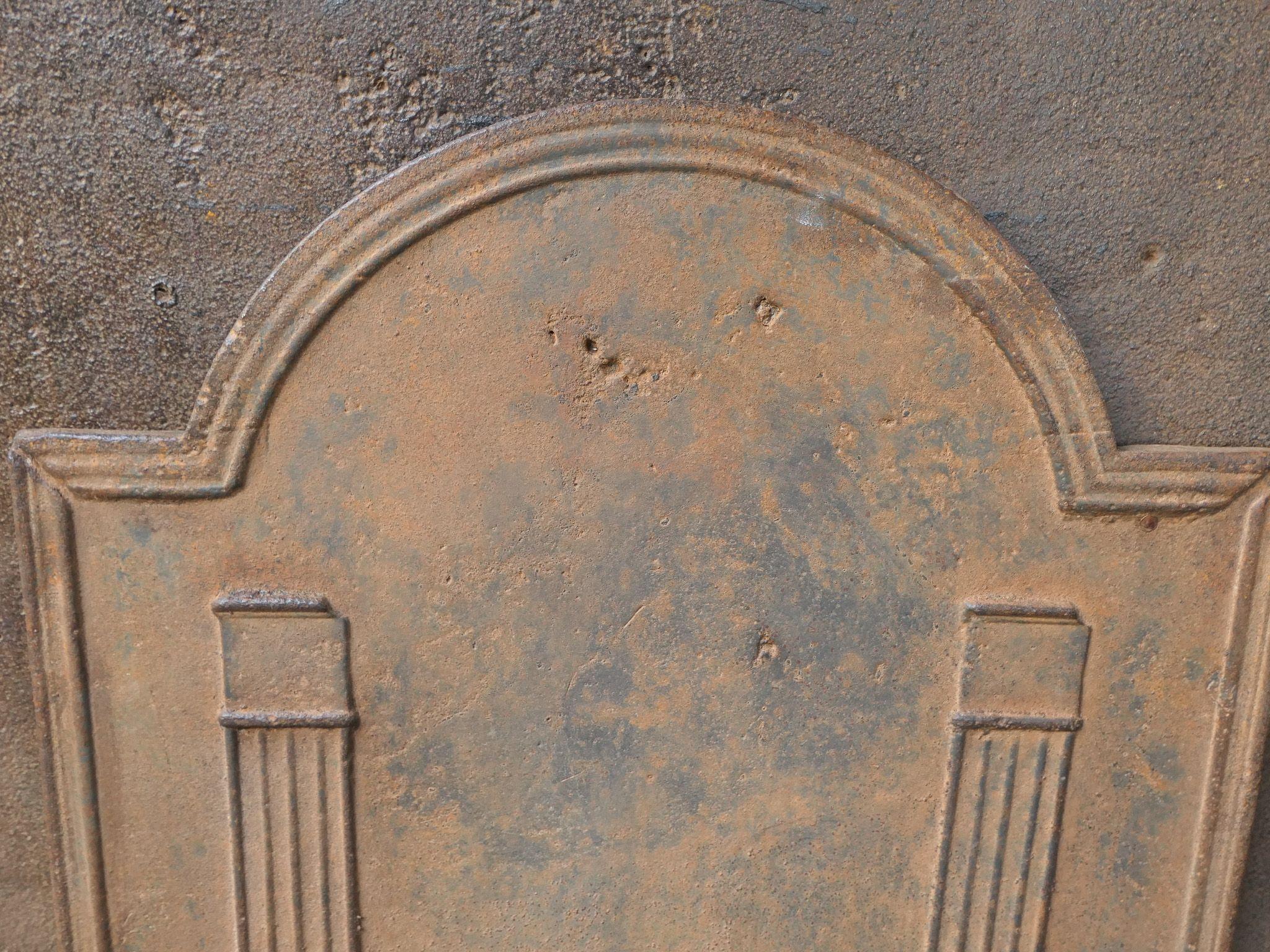 French 'Pillars of Freedom' Fireback / Backsplash, 18th - 19th C For Sale 1