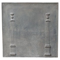 Plaque de cheminée / dosseret français "Piliers de la liberté", 18e - 19e C.