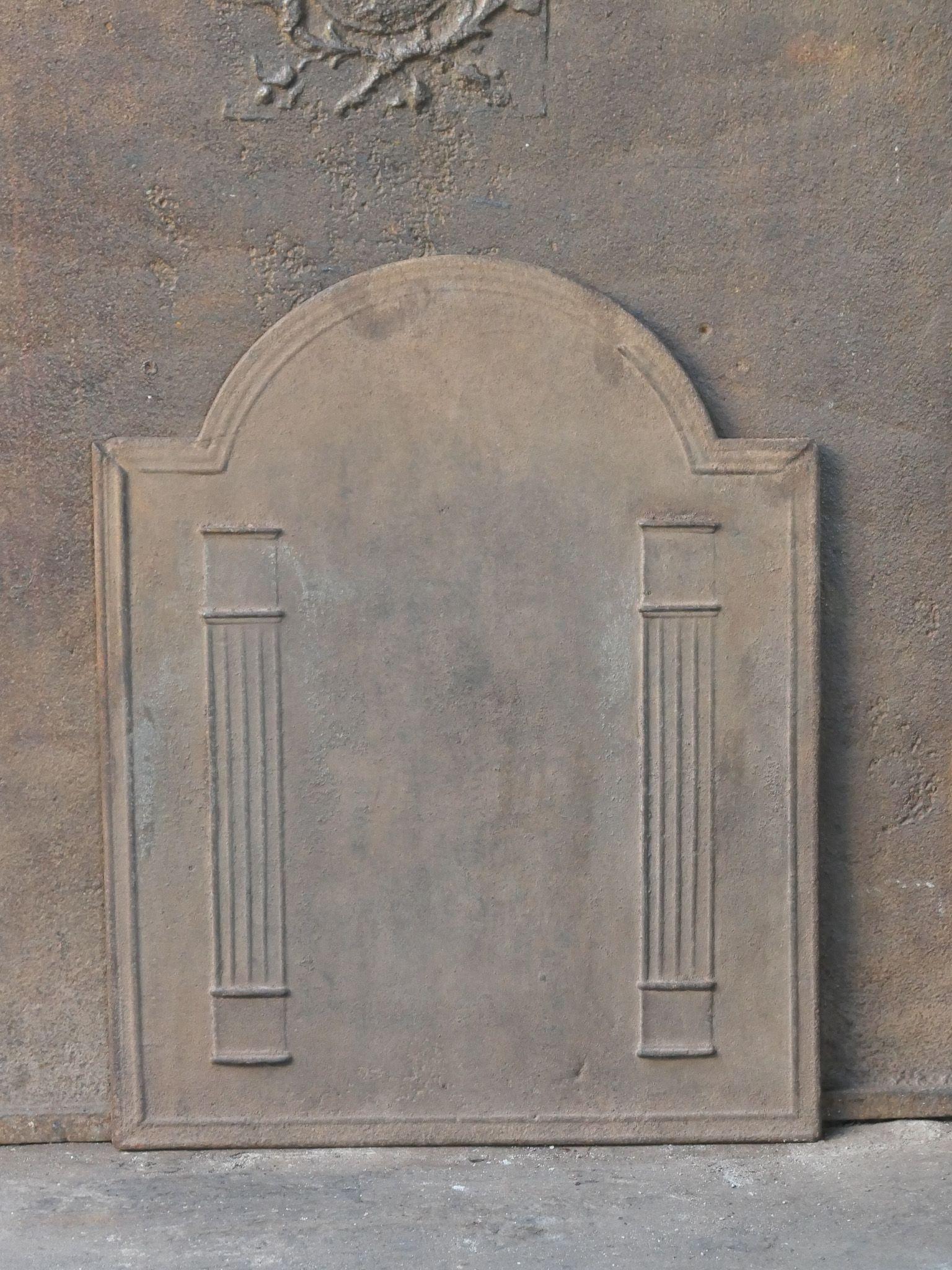 Cast French 'Pillars of Freedom' Fireback / Backsplash, 18th - 19th C., Neoclassical For Sale