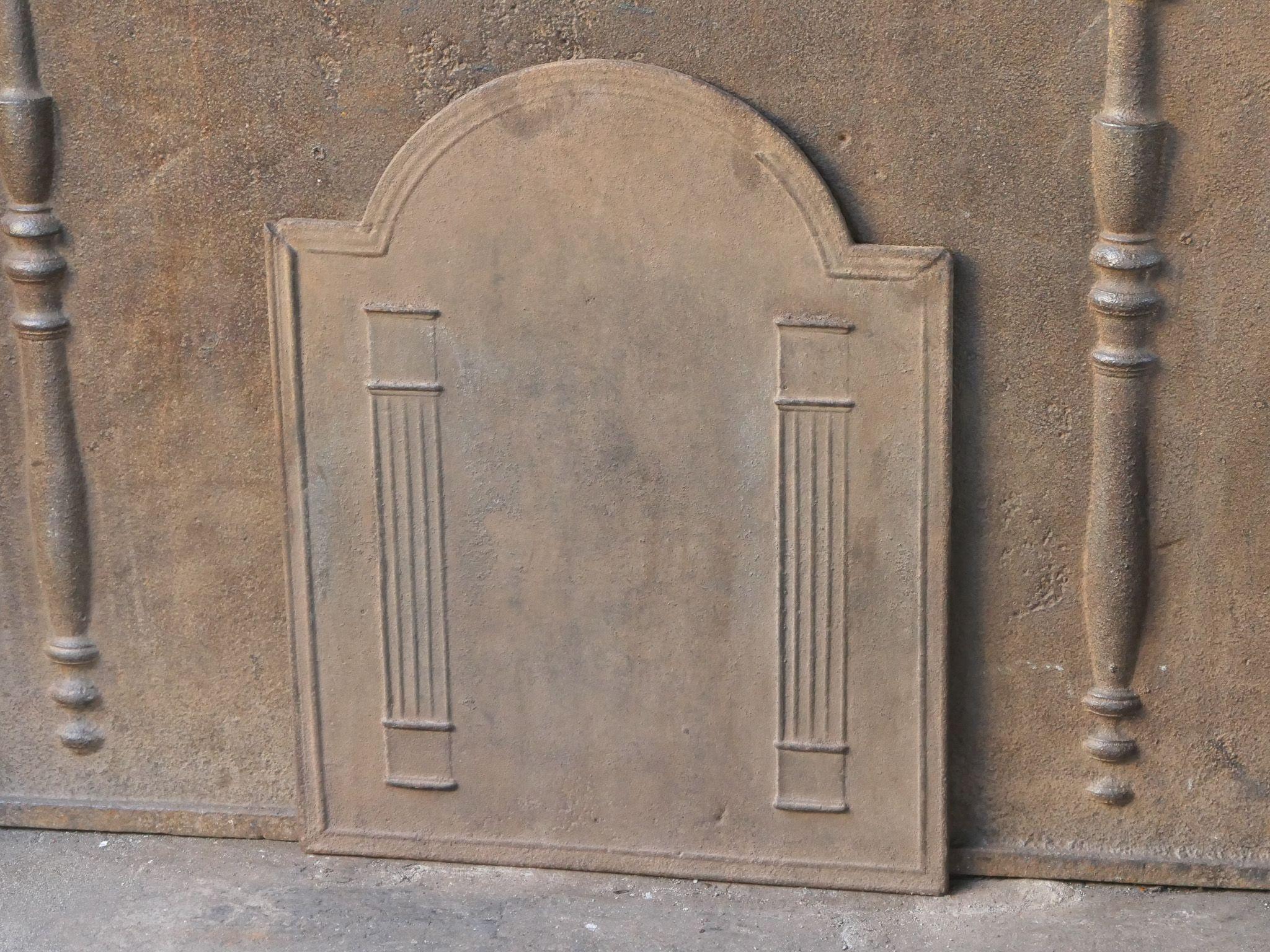 19th Century French 'Pillars of Freedom' Fireback / Backsplash, 18th - 19th C., Neoclassical For Sale