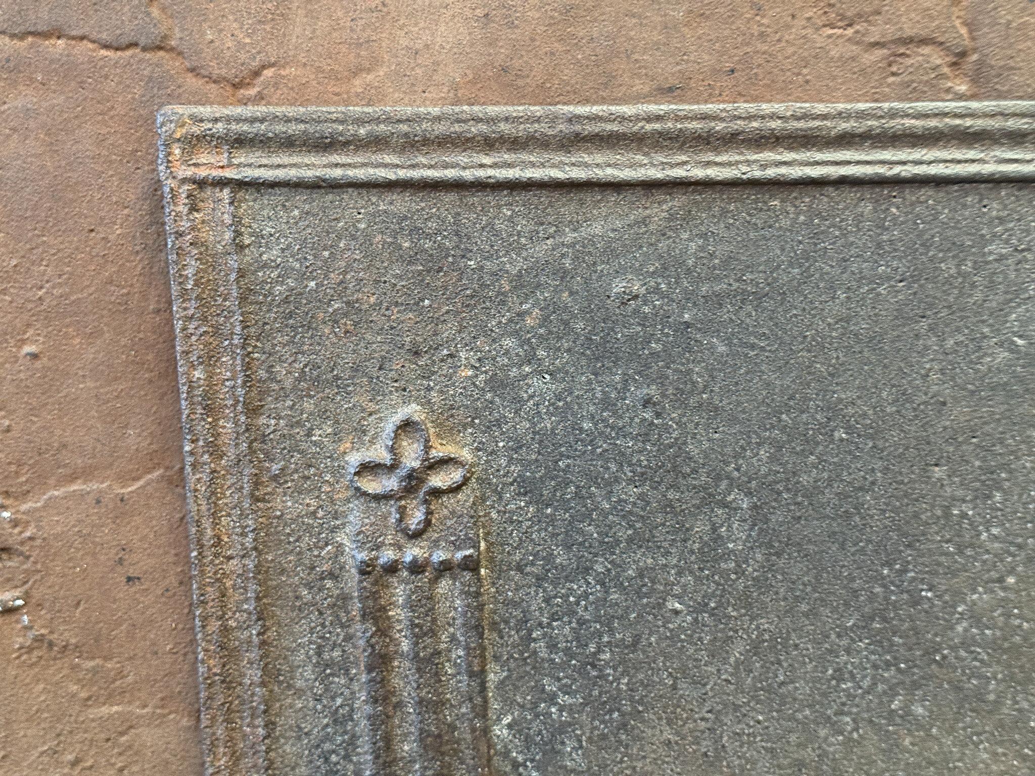19th Century French 'Pillars of Freedom' Fireback / Backsplash, 18th - 19th C., Neoclassical For Sale
