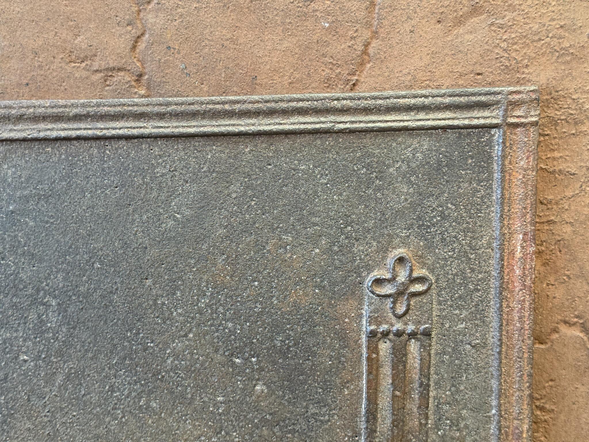 Iron French 'Pillars of Freedom' Fireback / Backsplash, 18th - 19th C., Neoclassical For Sale