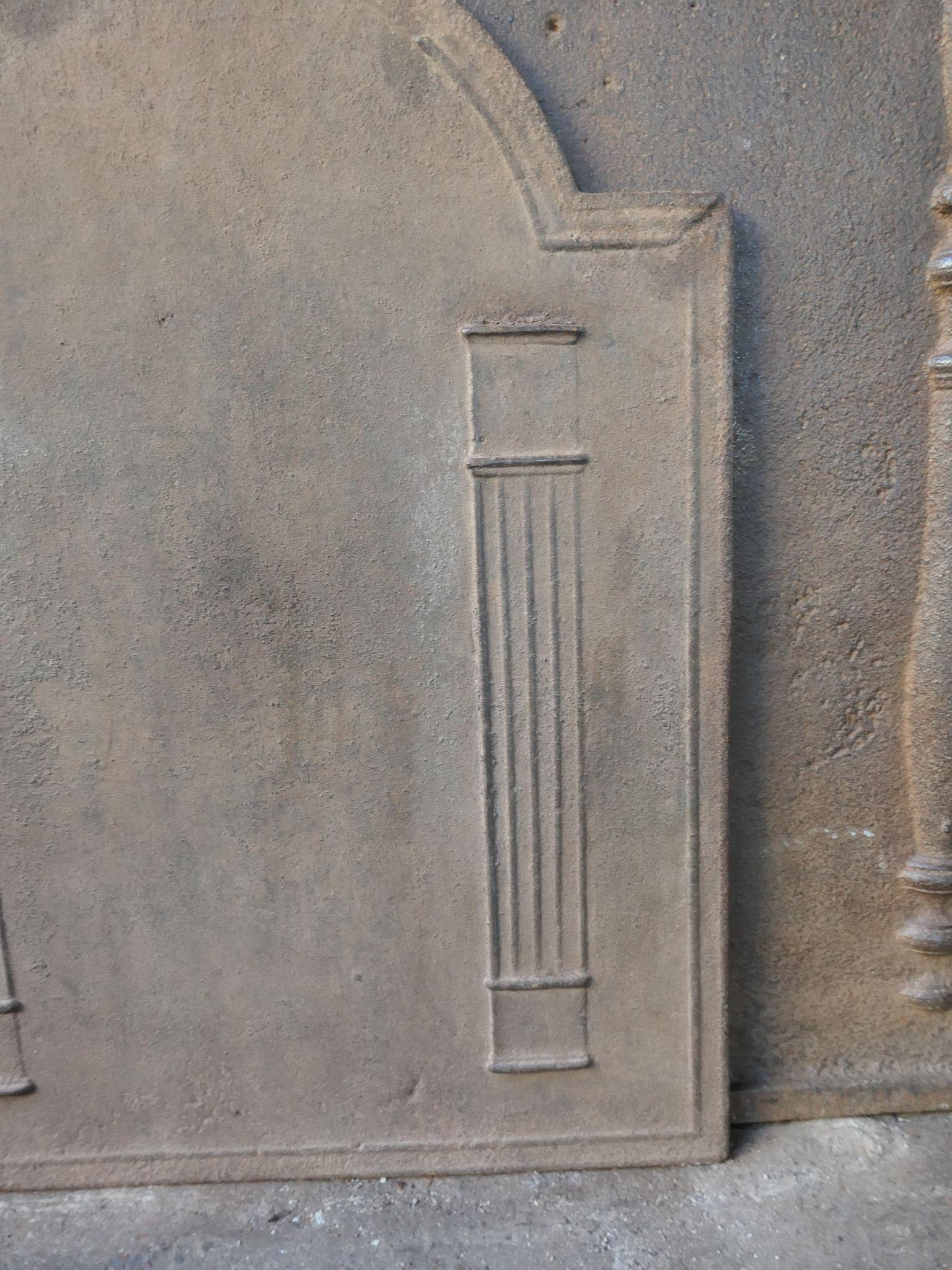 French 'Pillars of Freedom' Fireback / Backsplash, 18th - 19th C., Neoclassical For Sale 2