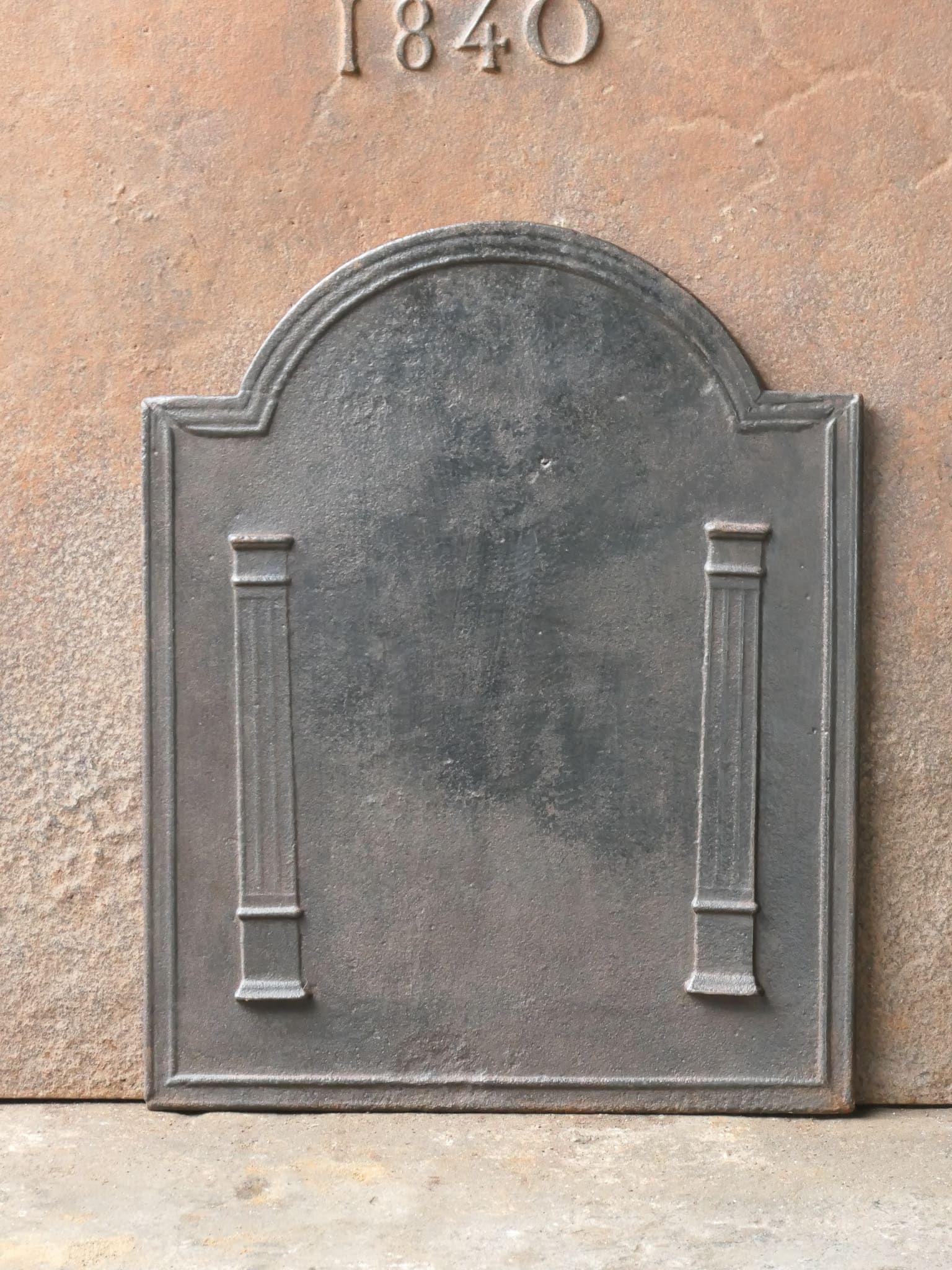 Cast French 'Pillars of Freedom' Fireback / Backsplash, 18th - 19th C. Neoclassical P For Sale