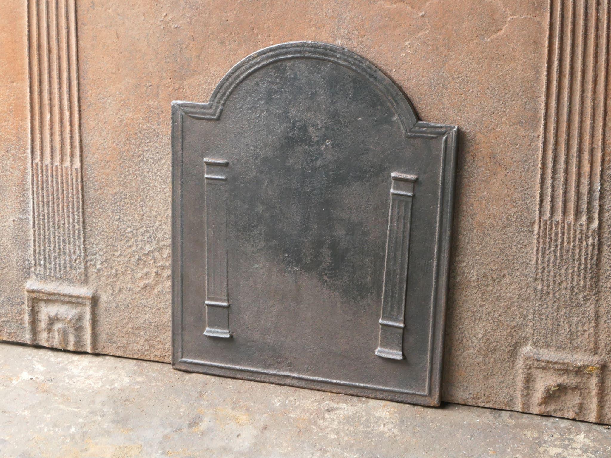 19th Century French 'Pillars of Freedom' Fireback / Backsplash, 18th - 19th C. Neoclassical P For Sale
