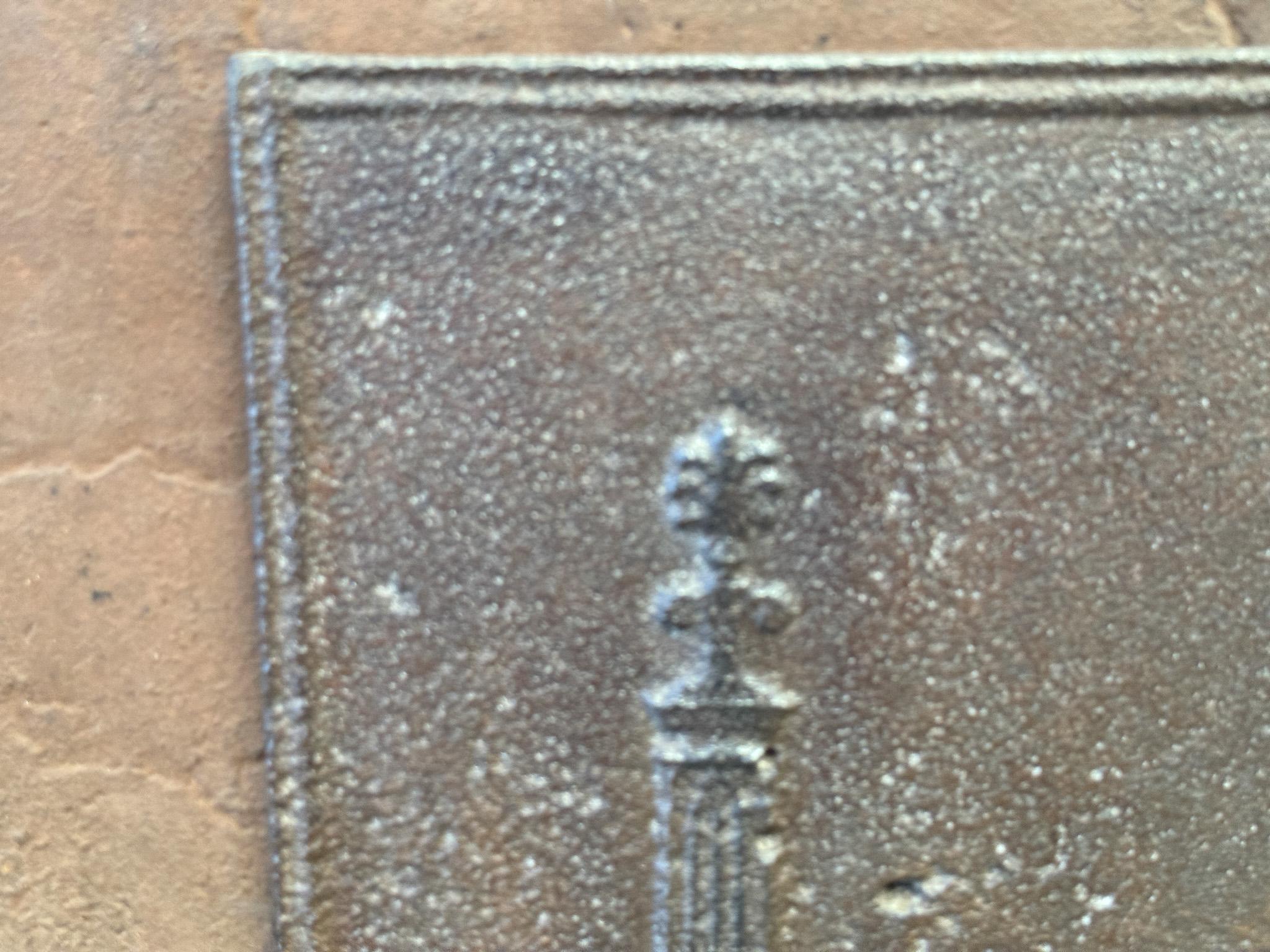 19th Century French 'Pillars of Freedom' Fireback / Backsplash, 18th - 19th C, Neoclassical P For Sale