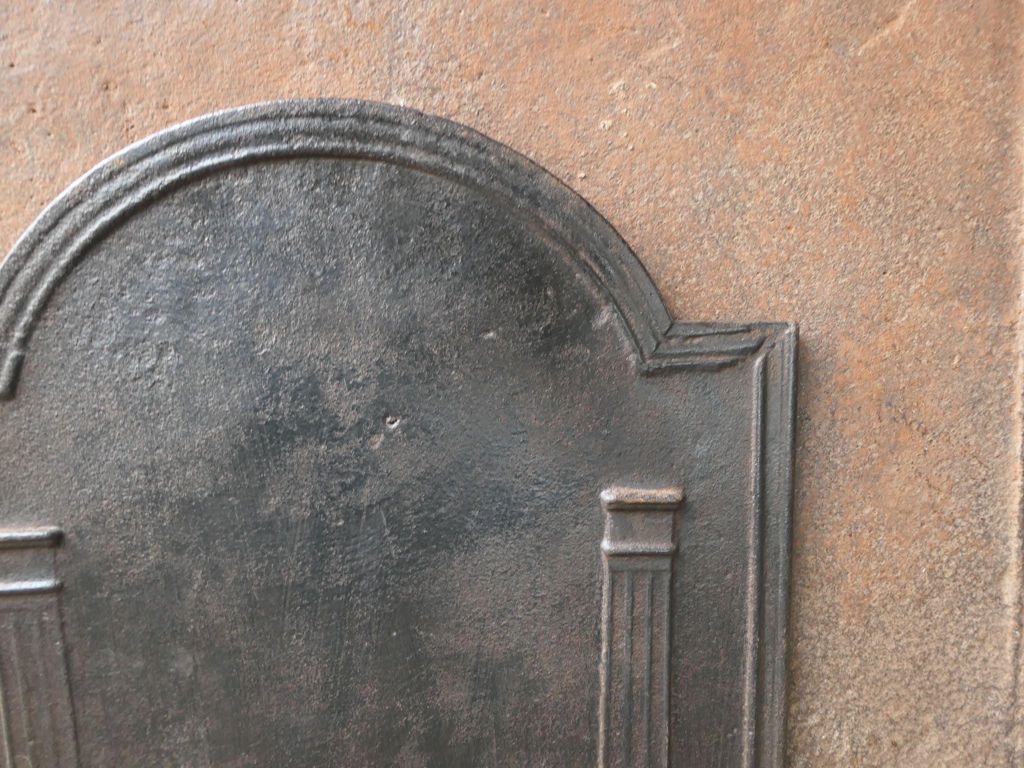 French 'Pillars of Freedom' Fireback / Backsplash, 18th - 19th C. Neoclassical P For Sale 1