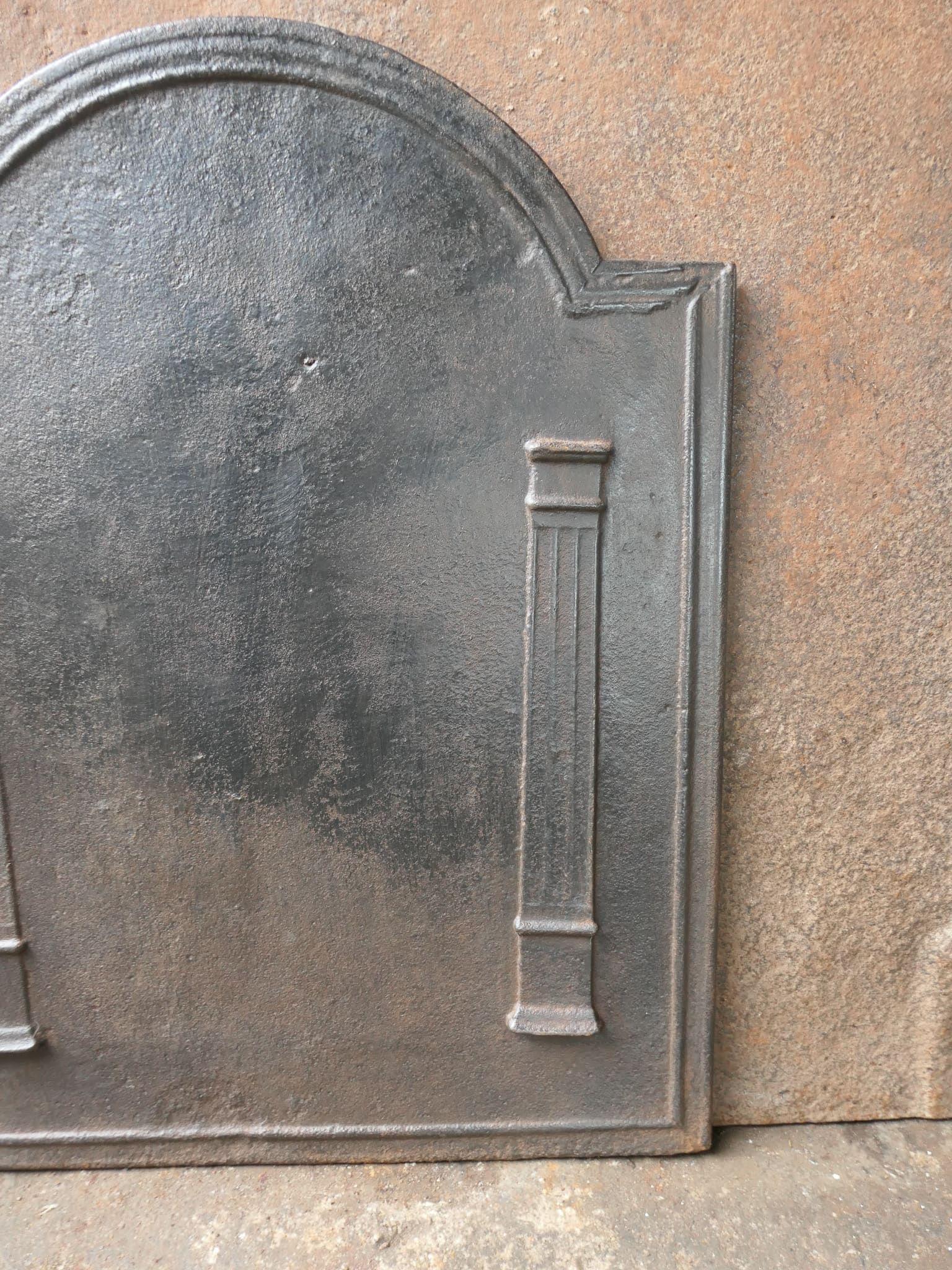 French 'Pillars of Freedom' Fireback / Backsplash, 18th - 19th C. Neoclassical P For Sale 2