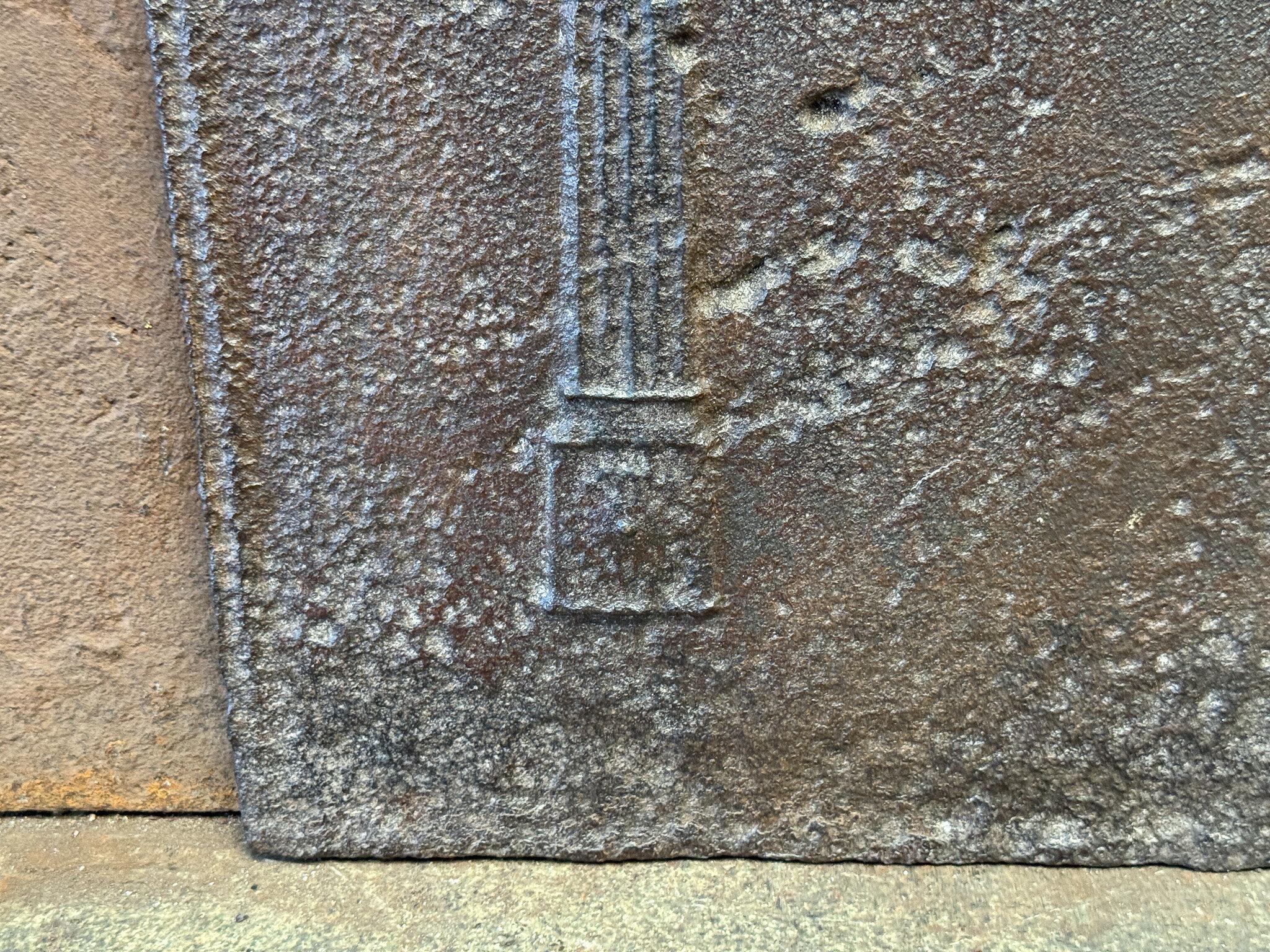 French 'Pillars of Freedom' Fireback / Backsplash, 18th - 19th C, Neoclassical P For Sale 3