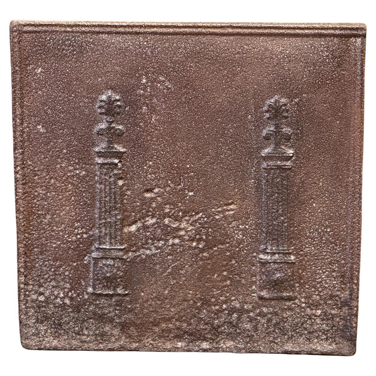 French 'Pillars of Freedom' Fireback / Backsplash, 18th - 19th C, Neoclassical P