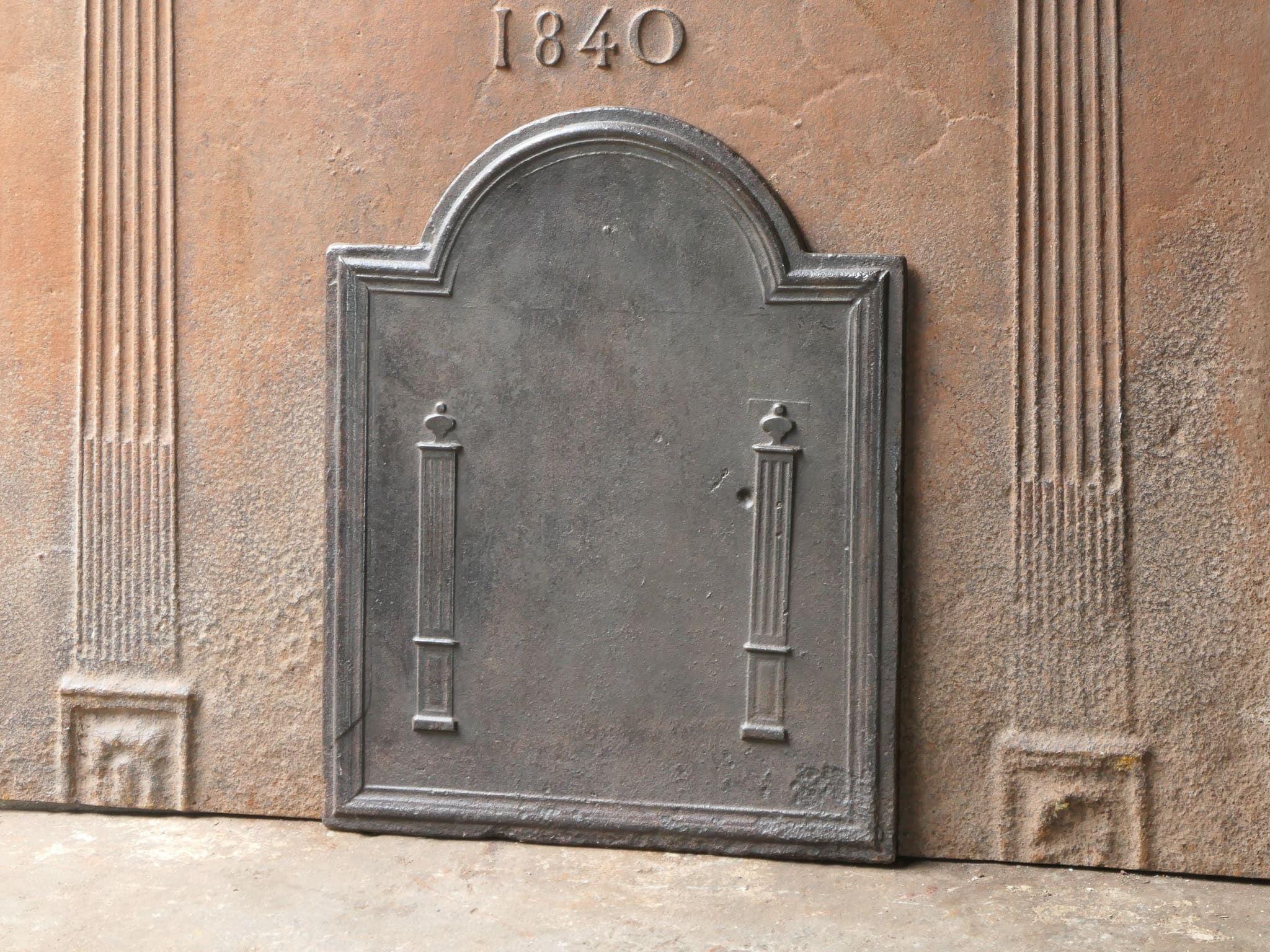 Néoclassique Plaque de cheminée / dosseret français 