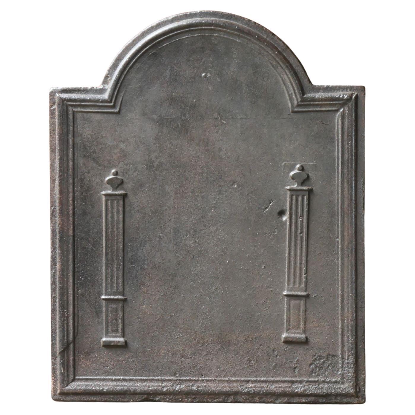 Plaque de cheminée / dosseret français "Piliers de la liberté", début du C.C. en vente
