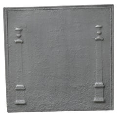 Plaque de cheminée / dosseret français "Piliers de la liberté", début du C.C.