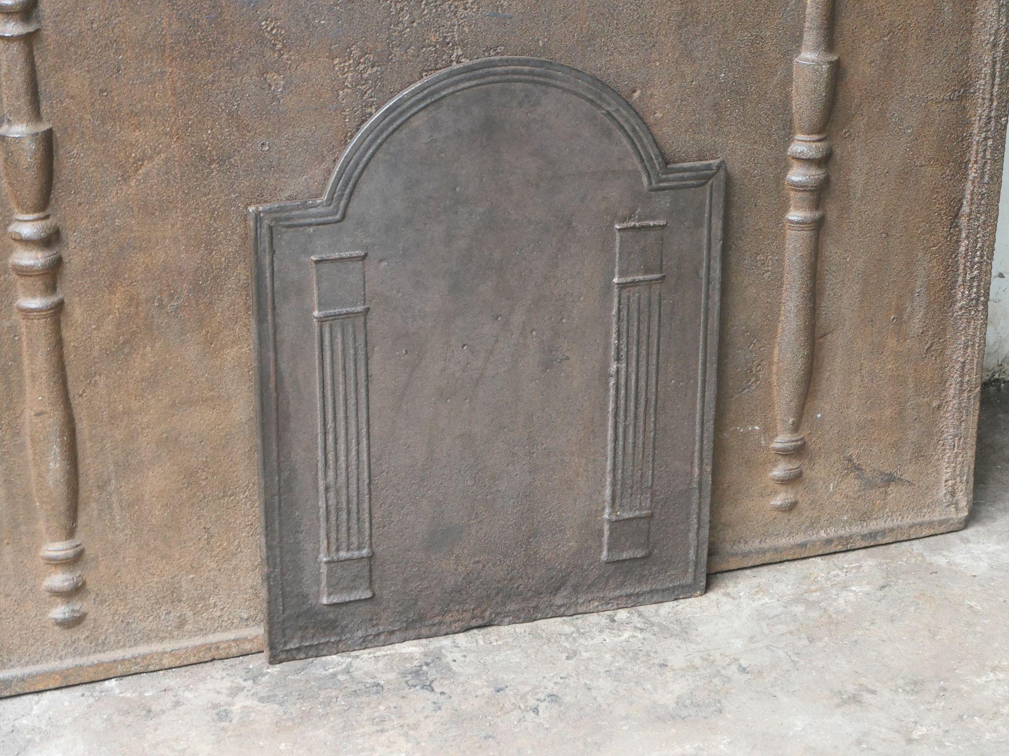 Cast French 'Pillars of Freedom' Fireback / Backsplash, Early 19th Century For Sale