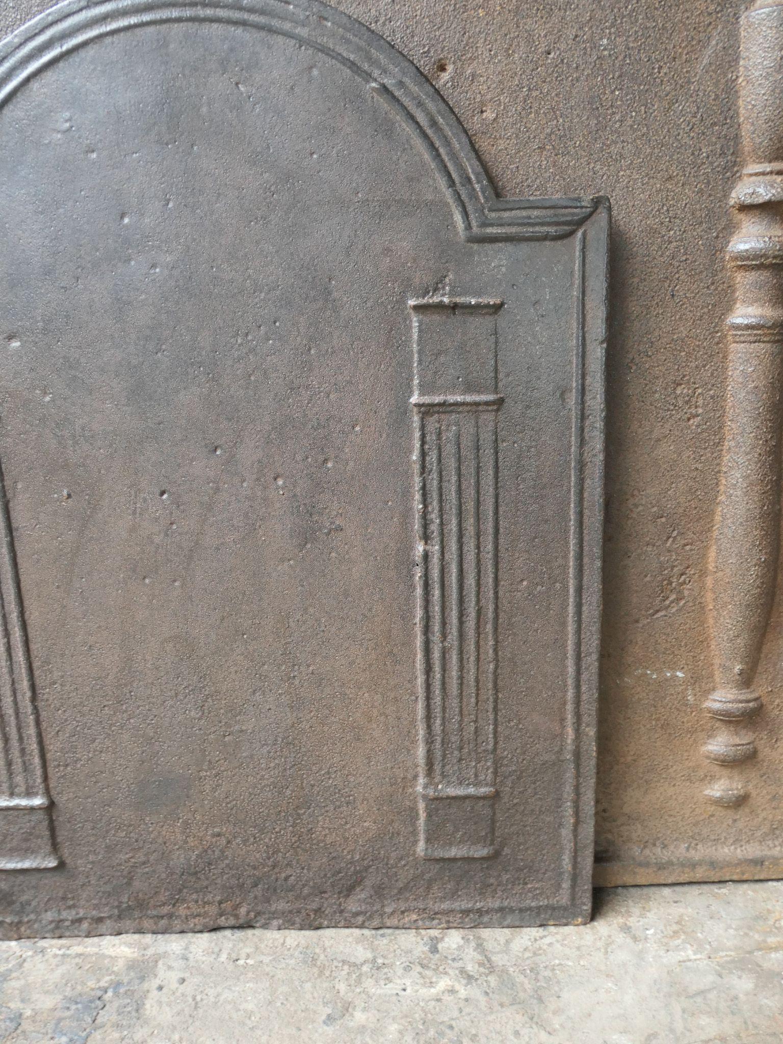 French 'Pillars of Freedom' Fireback / Backsplash, Early 19th Century For Sale 1