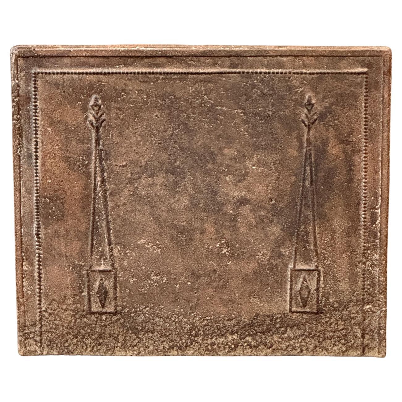 Plaque de cheminée / dosseret "Piliers de la liberté", début du 19e siècle