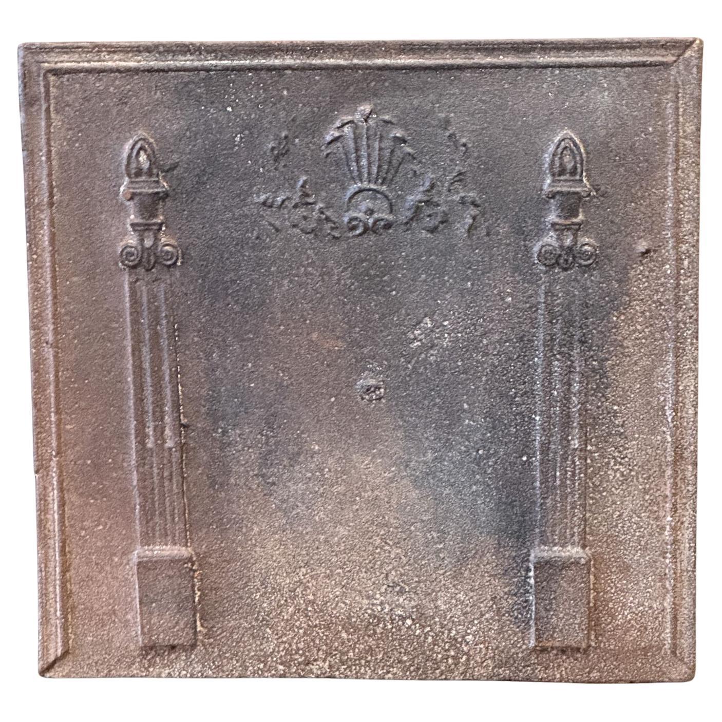 Plaque de cheminée / dosseret "Piliers de la liberté", début du 19e siècle en vente