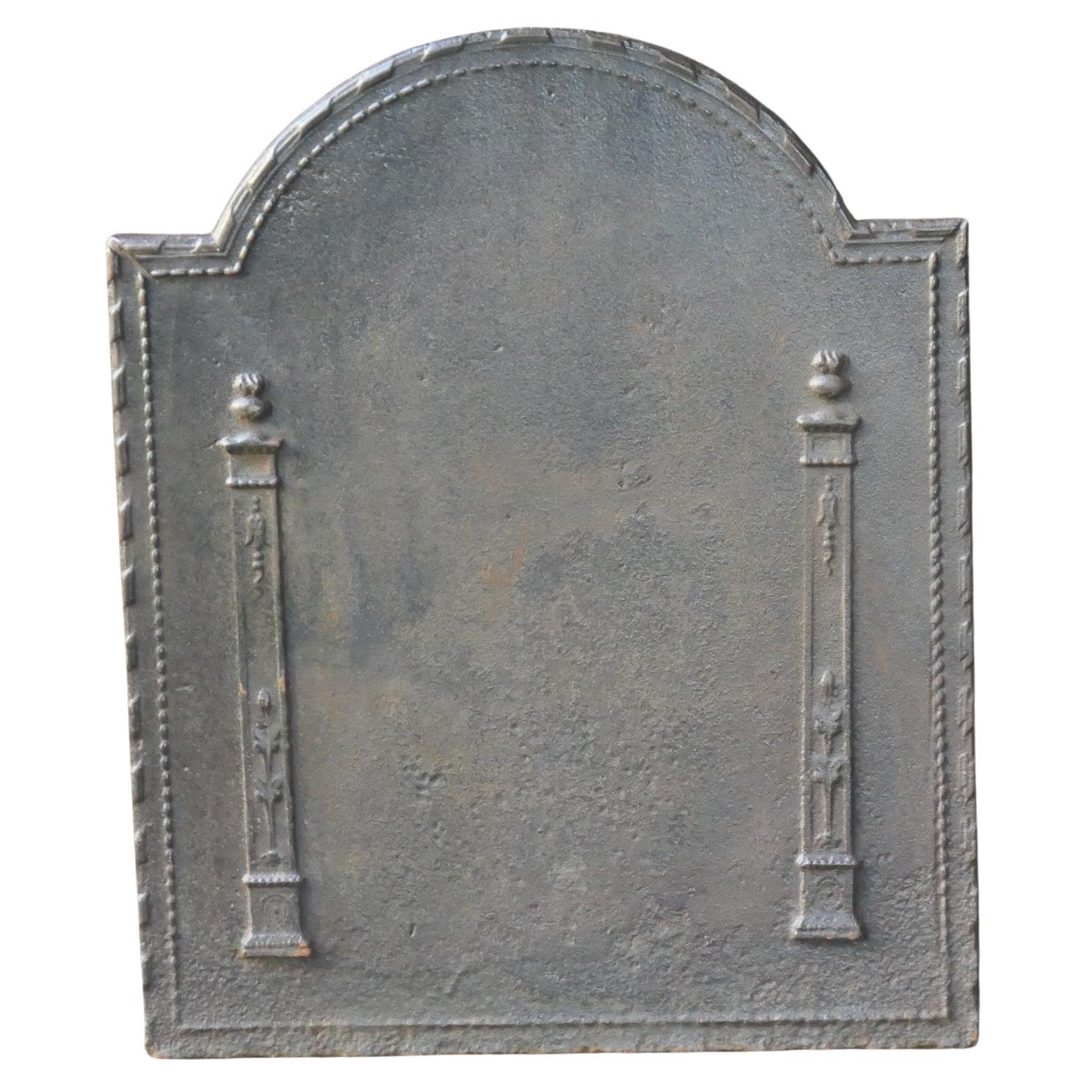 Plaque de cheminée / dosseret "Piliers de la liberté", début du 19e siècle