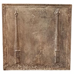Plaque de cheminée / dosseret "Piliers de la liberté", début du 19e siècle
