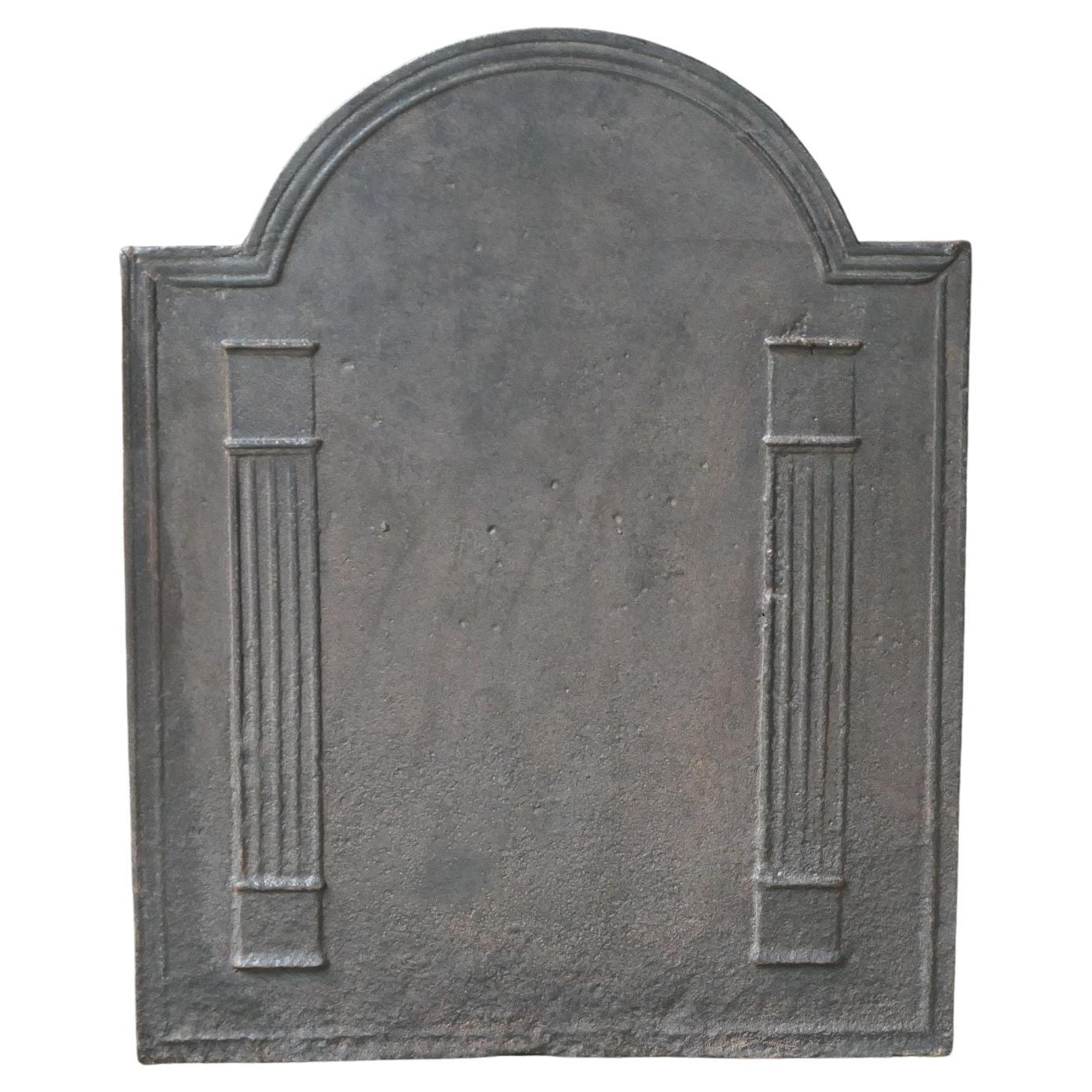 Plaque de cheminée / dosseret "Piliers de la liberté", début du 19e siècle