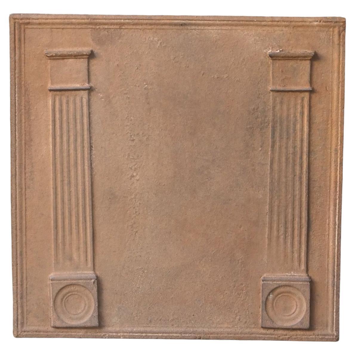 Plaque de cheminée / dosseret "Piliers de la liberté", début du 19e siècle