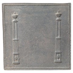 Französische „Pillars of Freedom“-Feuerböcke / Backsplash, frühes 19. Jahrhundert