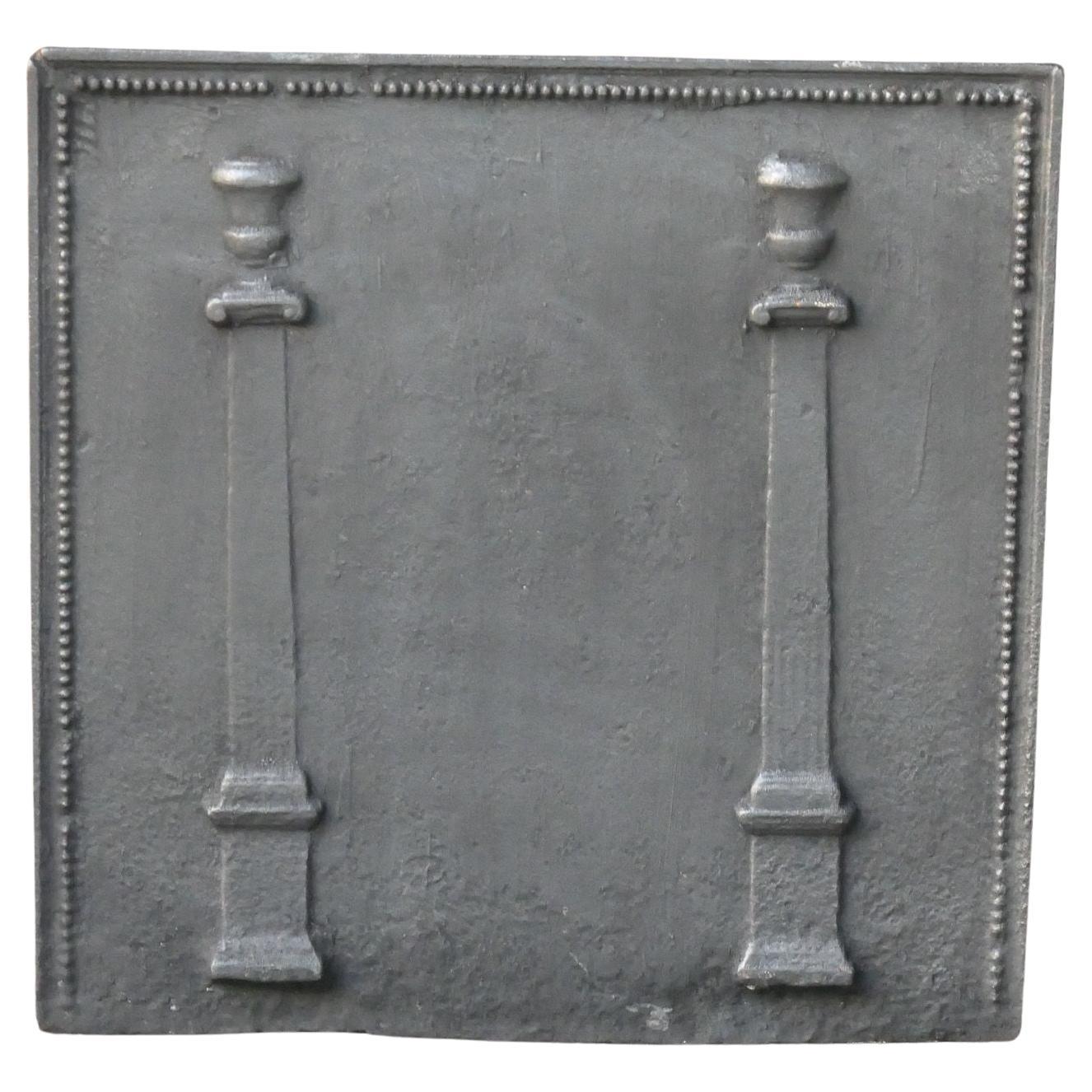 Plaque de cheminée / dosseret "Piliers de la liberté", début du 19e siècle