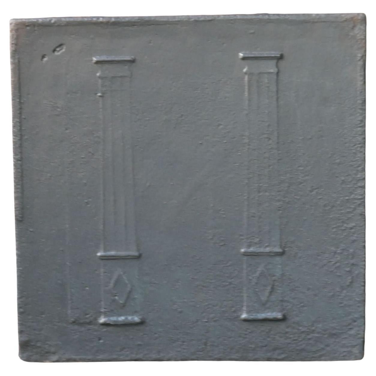 Plaque de cheminée / dosseret "Piliers de la liberté", début du 19e siècle