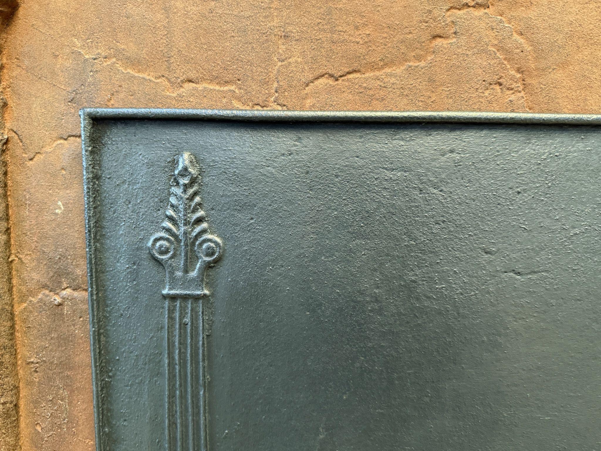 19th Century French 'Pillars of Freedom' Fireback / Backsplash, Neoclassical Period, 19th C. For Sale