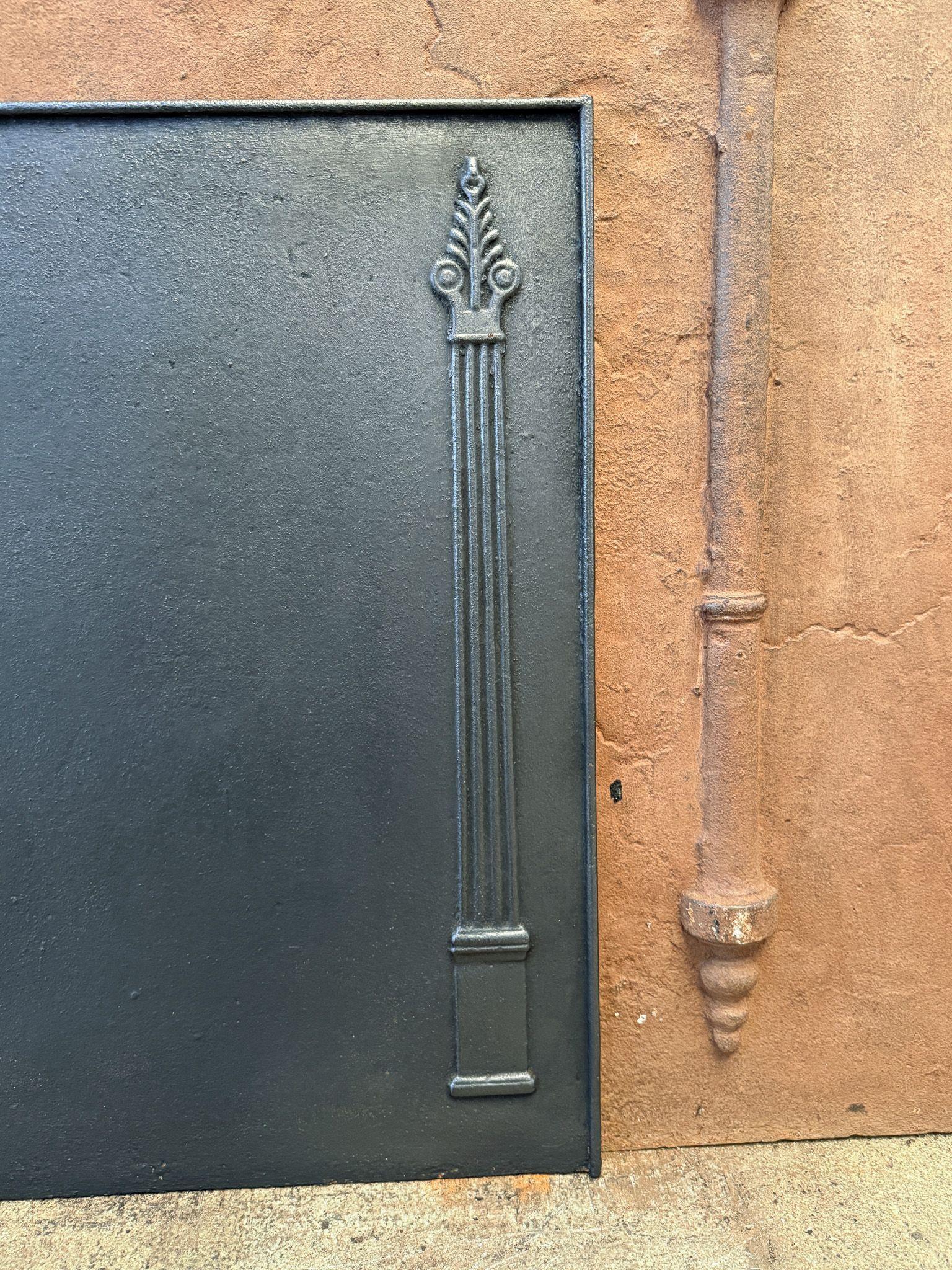 Iron French 'Pillars of Freedom' Fireback / Backsplash, Neoclassical Period, 19th C. For Sale