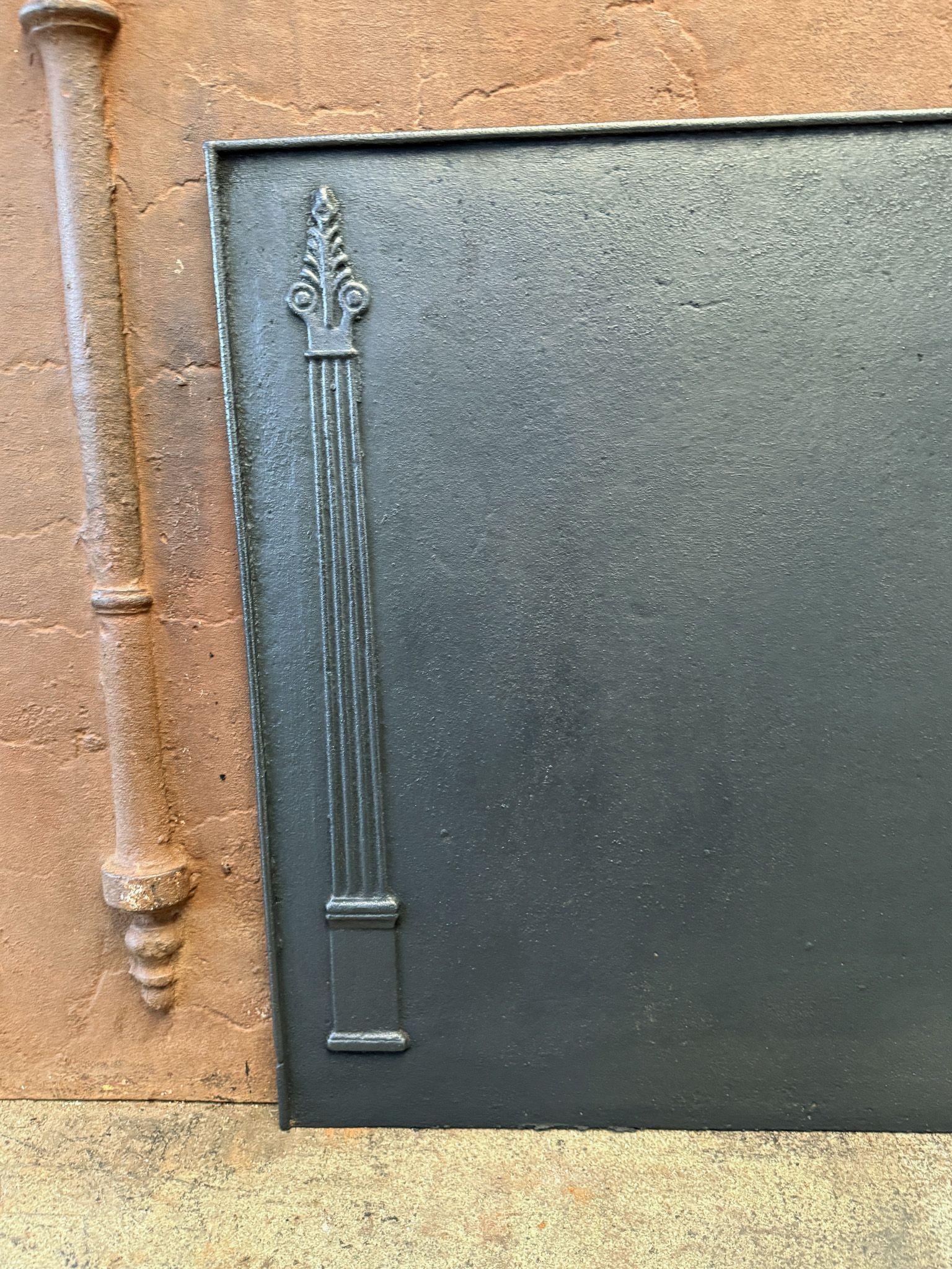 French 'Pillars of Freedom' Fireback / Backsplash, Neoclassical Period, 19th C. For Sale 2