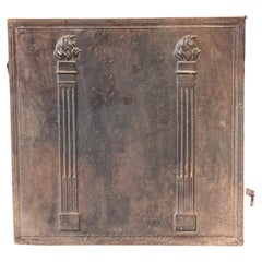 French 'Pillars of Freedom' Fireback / Backsplash, Neoclassical Period, 19th C.