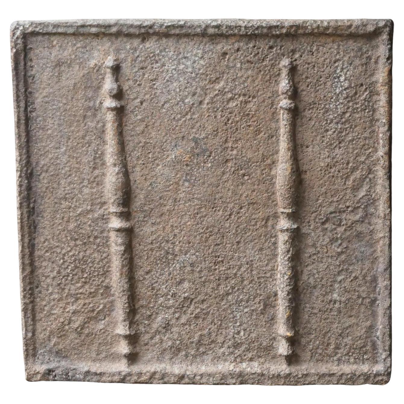French 'Pillars of Hercules' Fireback / Backsplash, Early 18th Century