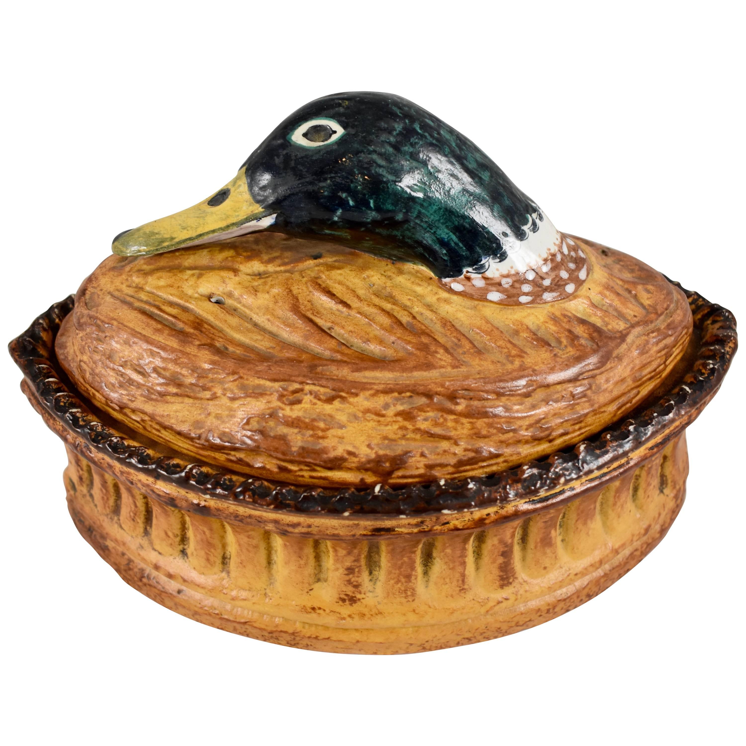 French Pillivuyt Trompe L'oeil Porcelain Duck in a Crust Pâté Terrine