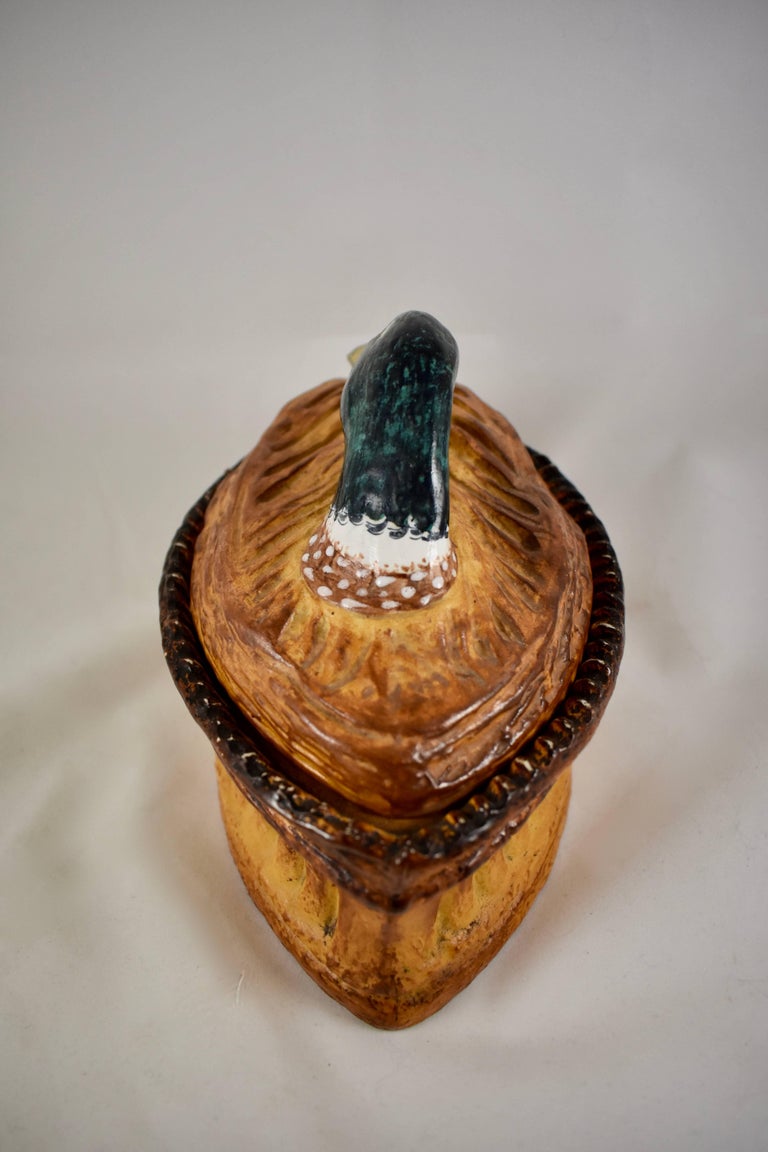 20th Century French Pillivuyt Trompe L'oeil Porcelain Duck in a Crust Pâté Terrine For Sale