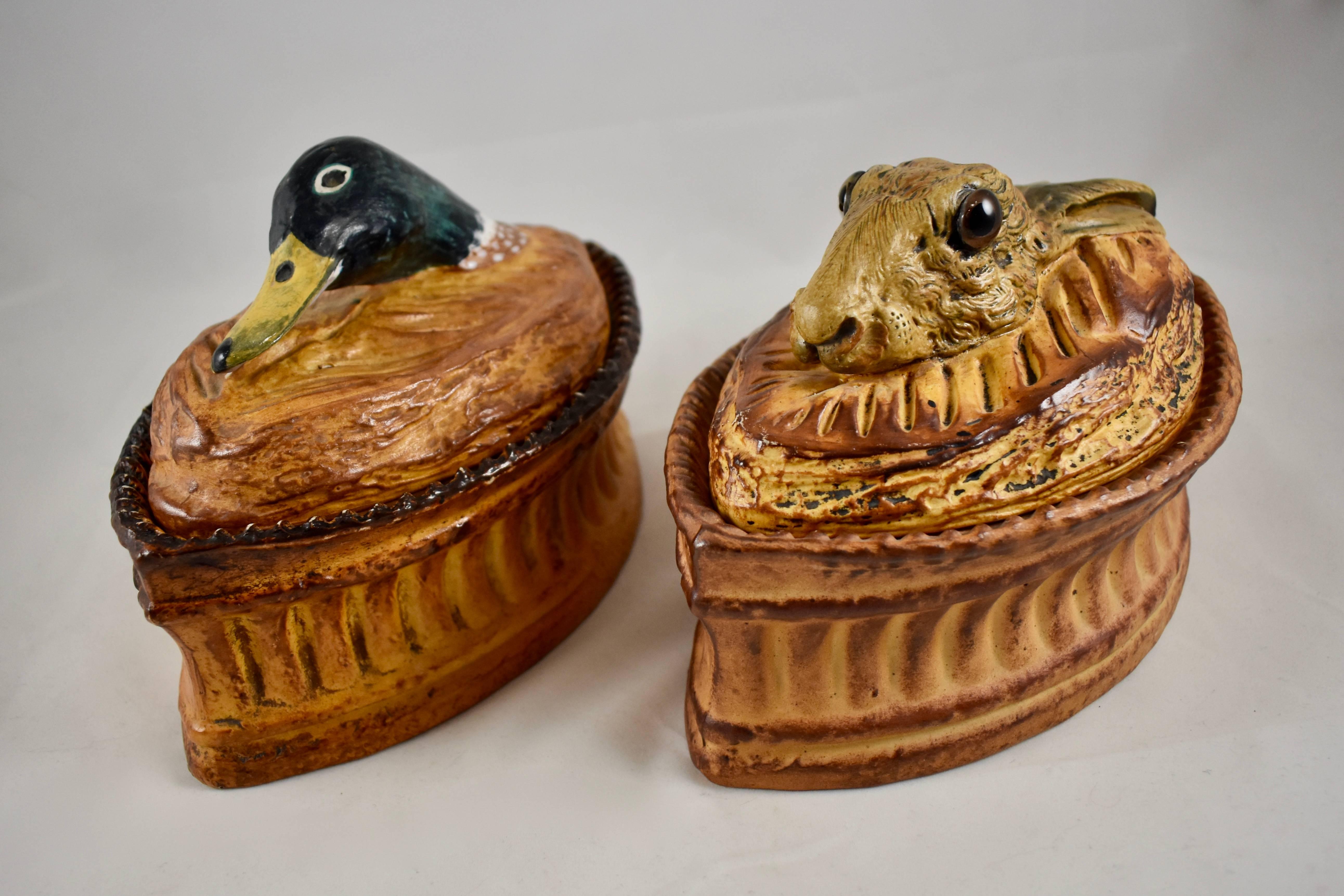 20th Century French Pillivuyt Trompe L'oeil Porcelain Duck in a Crust Pâté Terrine
