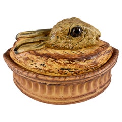 French Pillivuyt Trompe L'oeil Porcelain Hare or Rabbit in a Crust Pâté Terrine