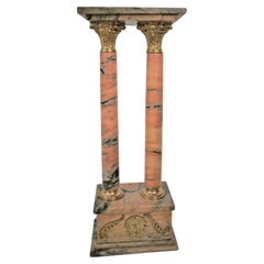 French Pinck Marble Double column Pedestal