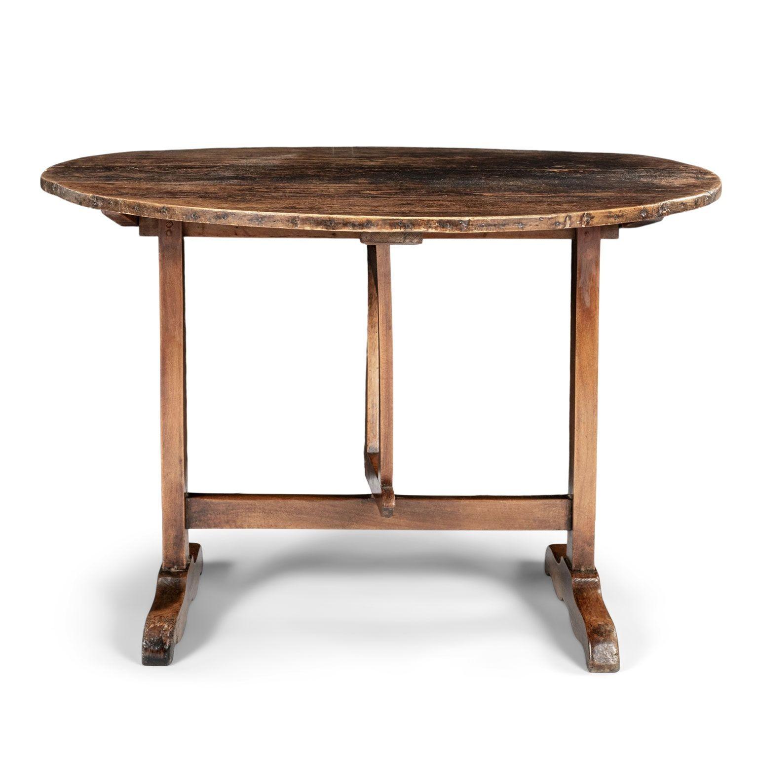 19th Century French Pine and Fruitwood Wine Tasting Table For Sale